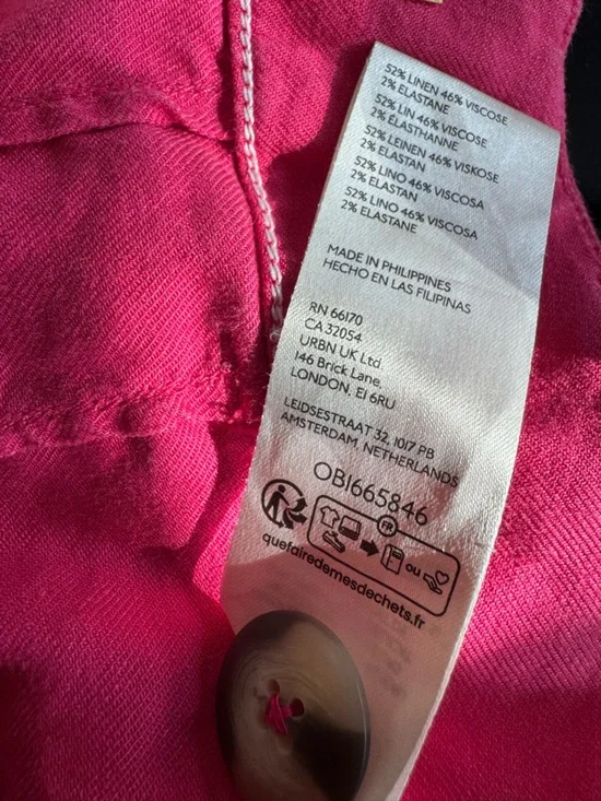 Anthropologie Maeve Colette Hot Pink Linen Blend Wide Leg Pants - Picture 6 of 6